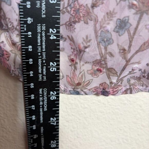 Sweet Rain Blouse Women's Small Purple Sheer Cottage Boho Puff Sleeve Romantic - Picture 5 of 8